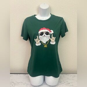 Funny Christmas Cool Santa Saying Womens Sz S Green Pullover Shein Top